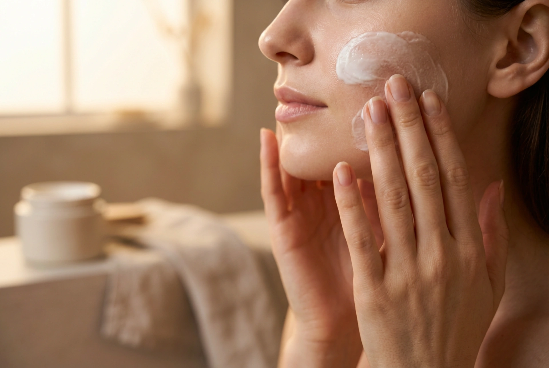 Fugtgivende natcreme: Aftenpåføring, mængde og lagdeling