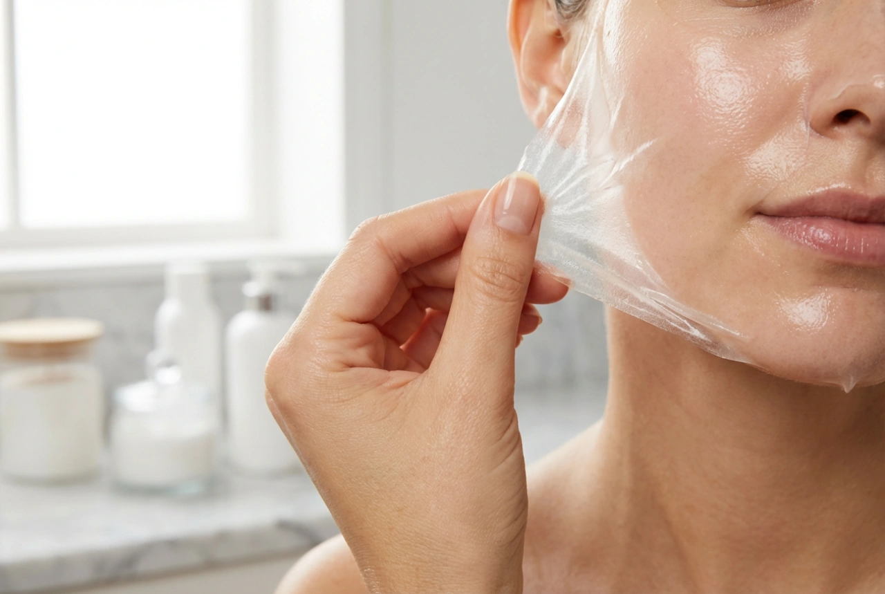 Peel-off maske: et jævnt lag, tørring og smertefri fjernelse
