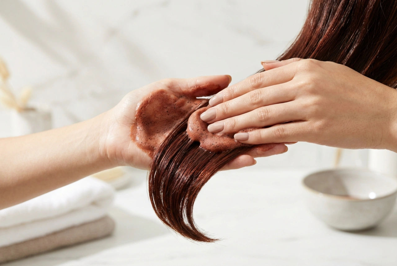 Rød farveshampoo: Valg af nuance og jævn påføring