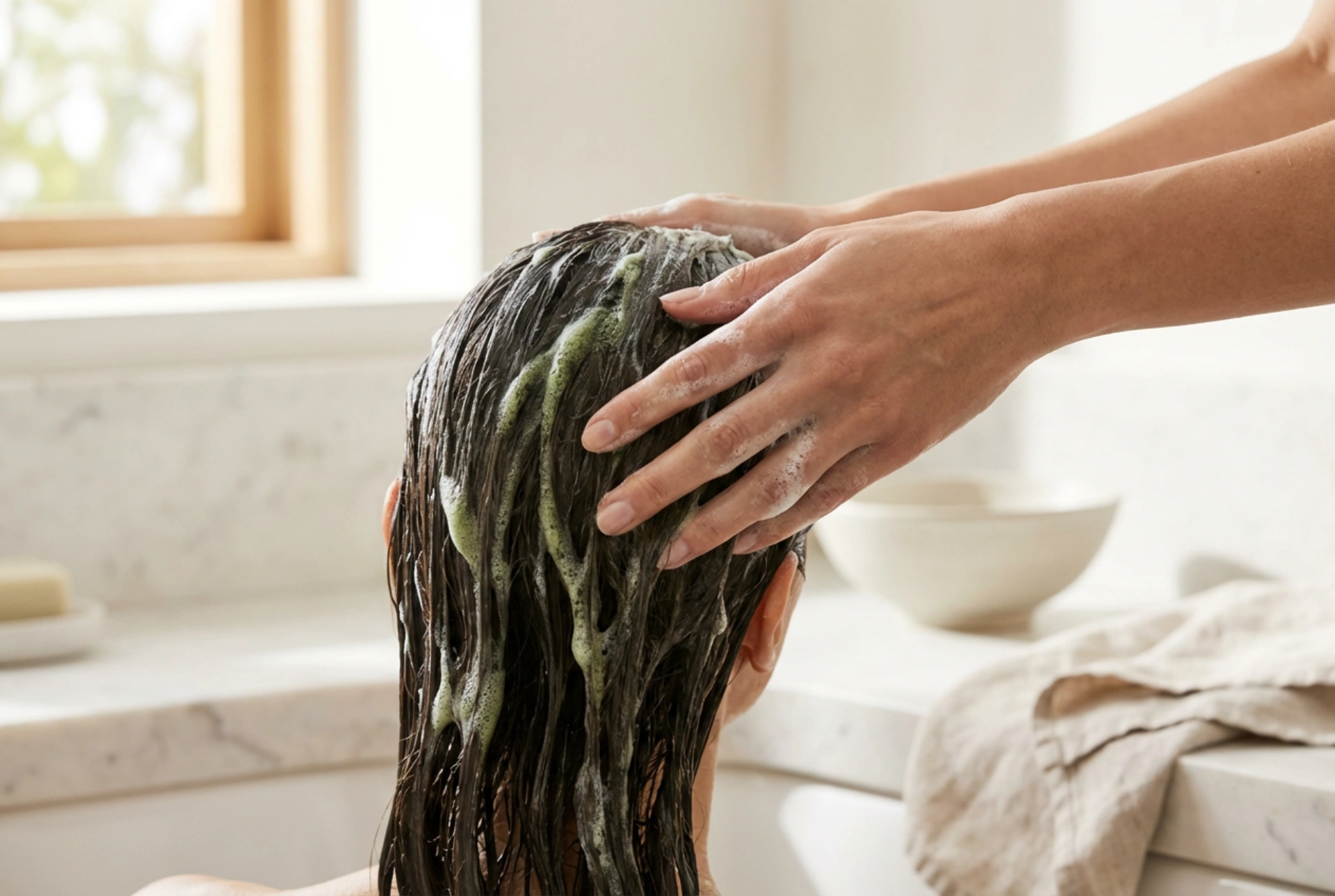 Grøn shampoo til neutralisering af røde toner: valg og vaskemetode