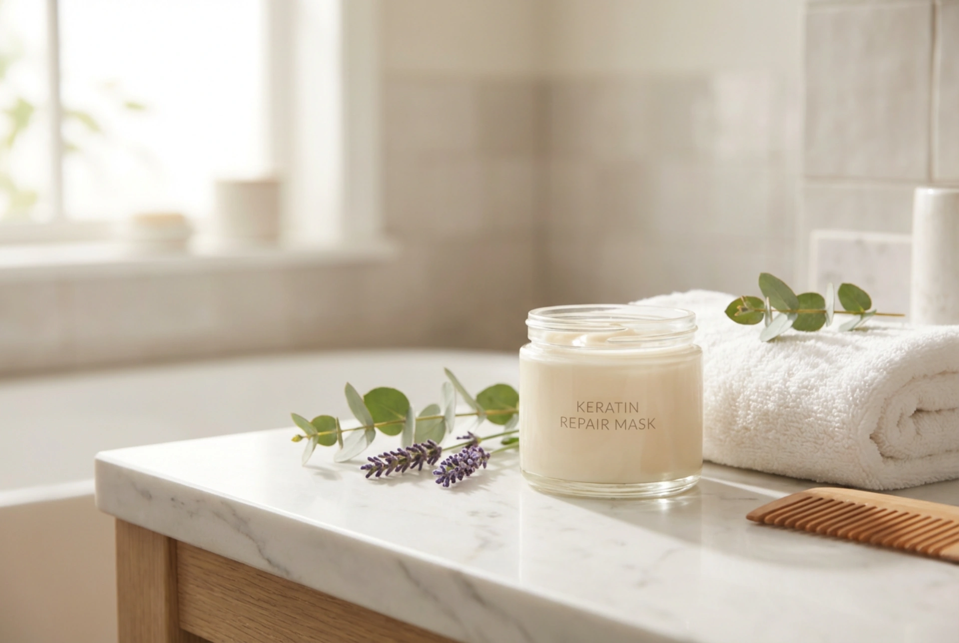 Hårmaske med keratin: genopbygning trin for trin