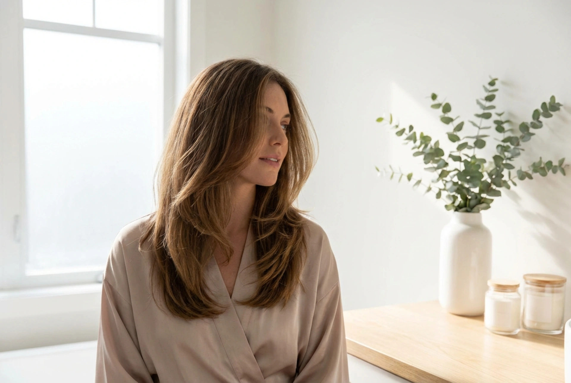 Sådan styler du skulderlangt hår for at give det lethed