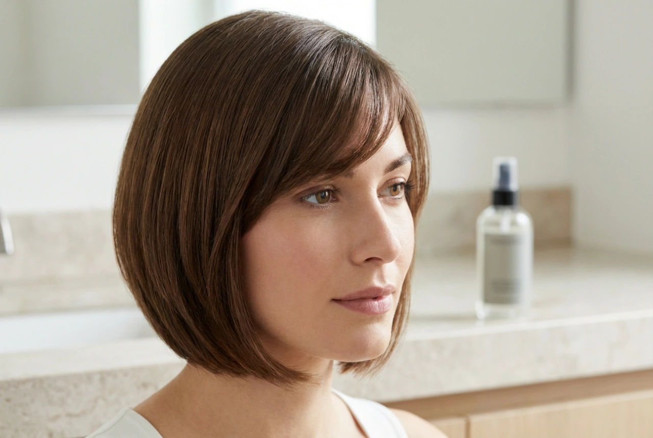Asymmetrisk bob med sidepandehår: Styling og hold