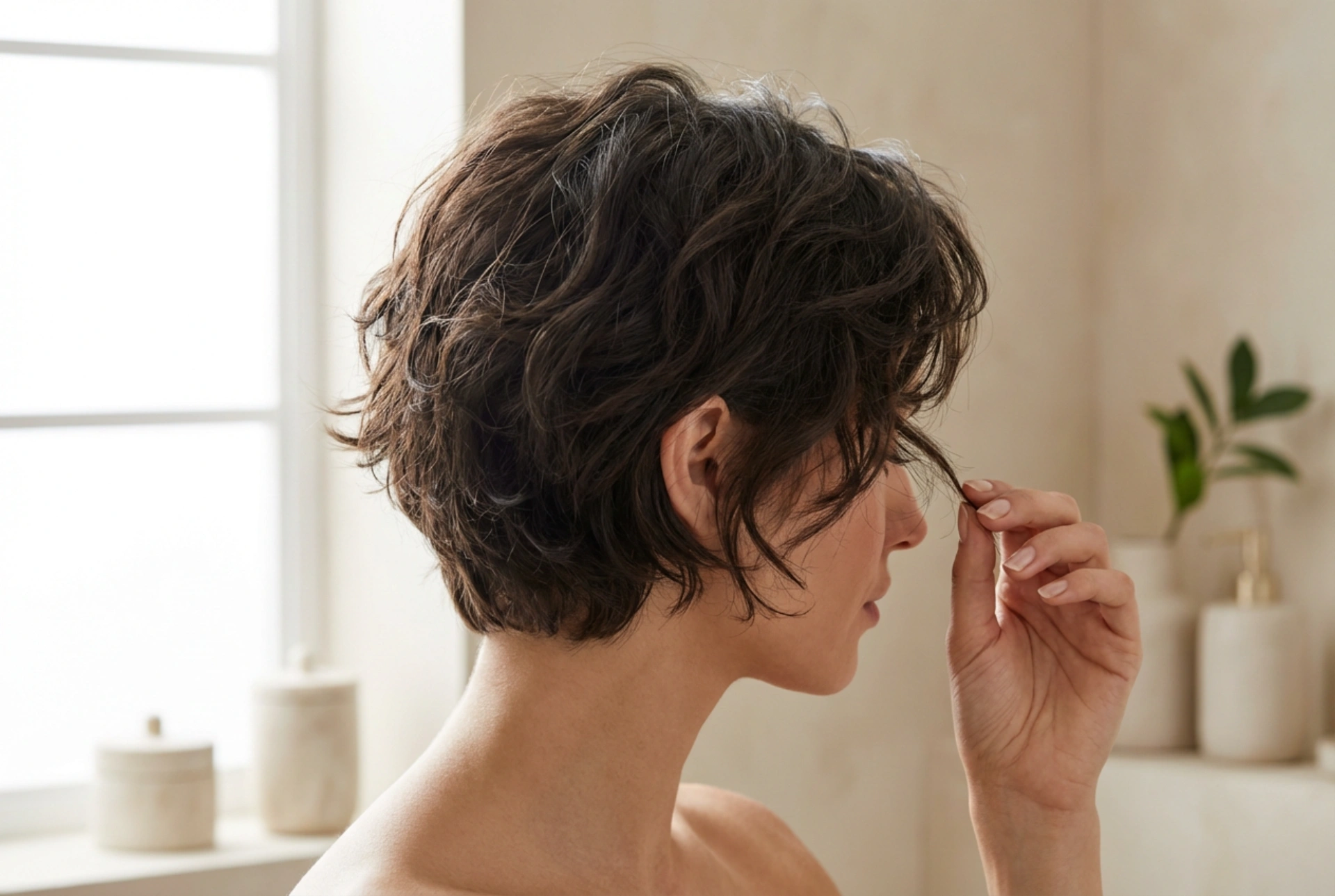 Kort damefrisure: Styling, tekstur og volumen