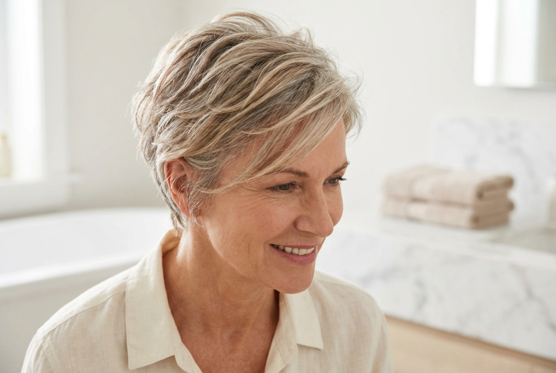 Kort hår til 50-årige: volumen og tekstur