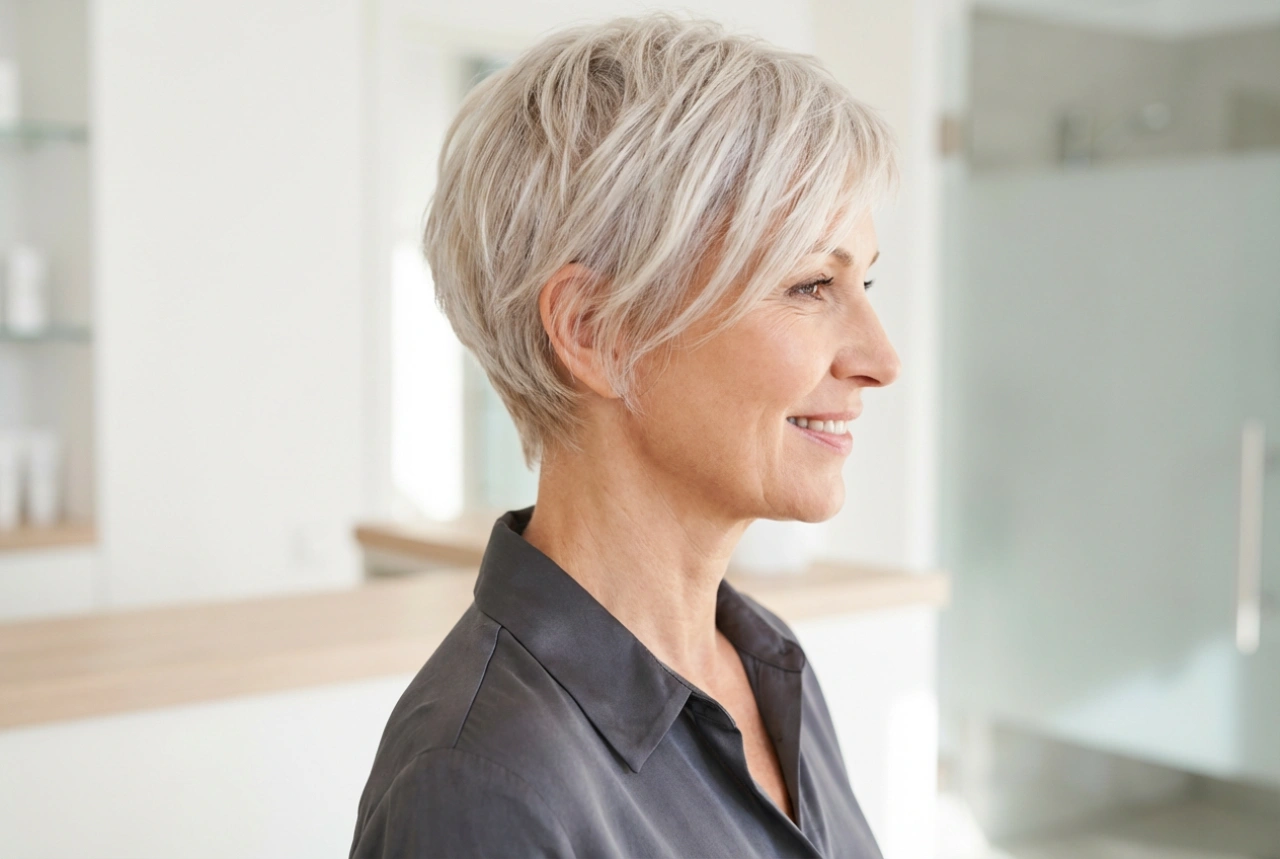 Frisurer til kvinder over 50: korte klipninger og hurtig styling