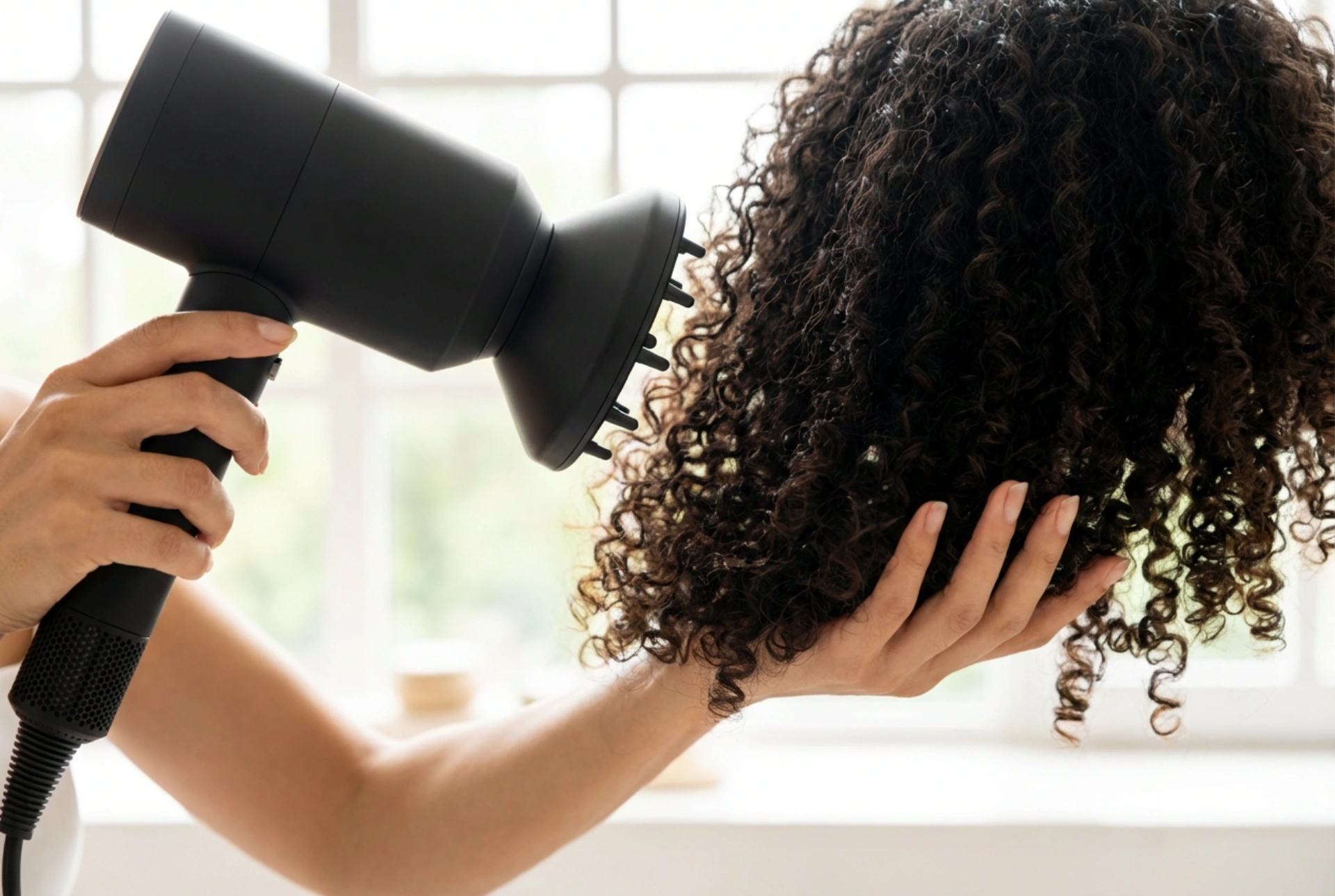 Frisure til krøllet hår: definition af krøller, etager og tørring med diffuser