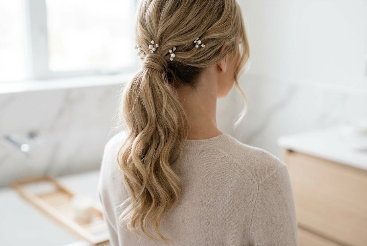 Hestehale til bryllup: Elegant ponytail, bølger og hårtilbehør