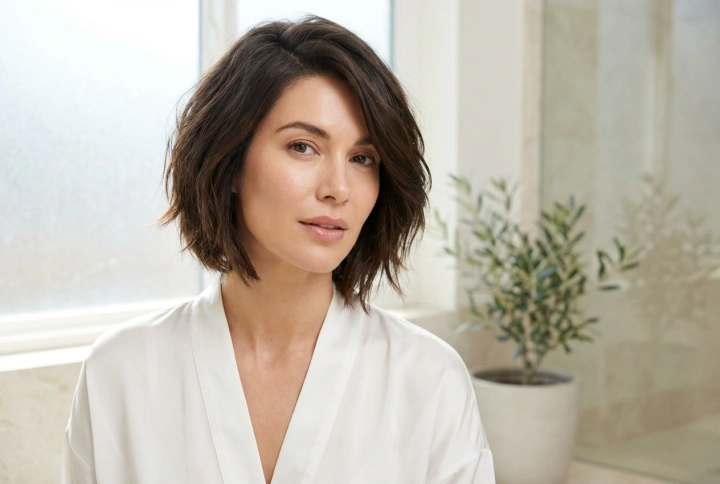 Asymmetriske frisurer til kvinder: styling, skilning og volumen