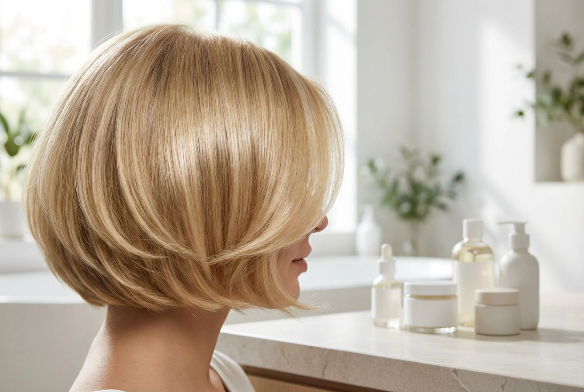 Kort blond bob: Sådan tilføjer du glans og volumen uden at skade håret
