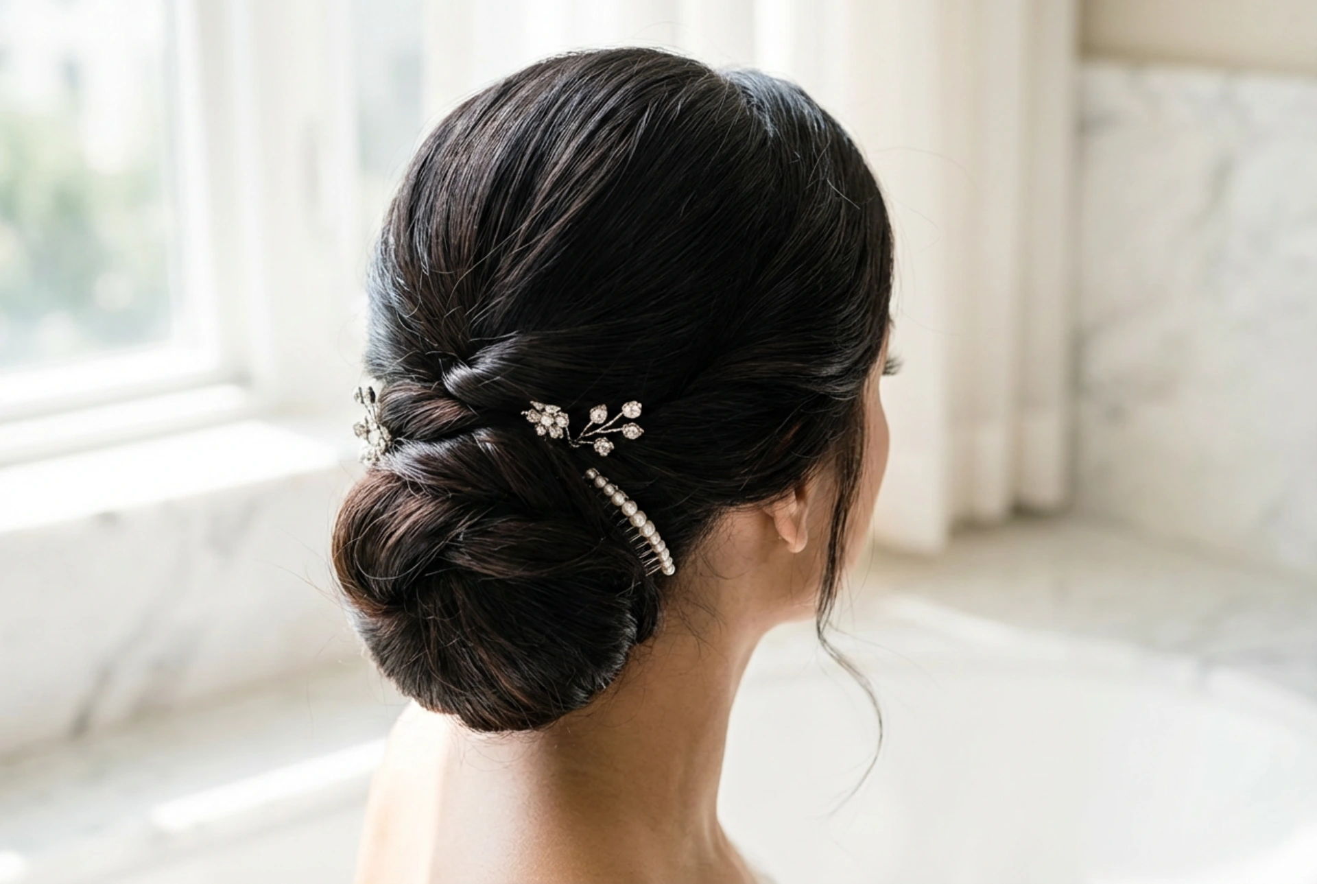 Bryllupsfrisure: Holdbar opsætning, kontrol af babyhår og tilbehør