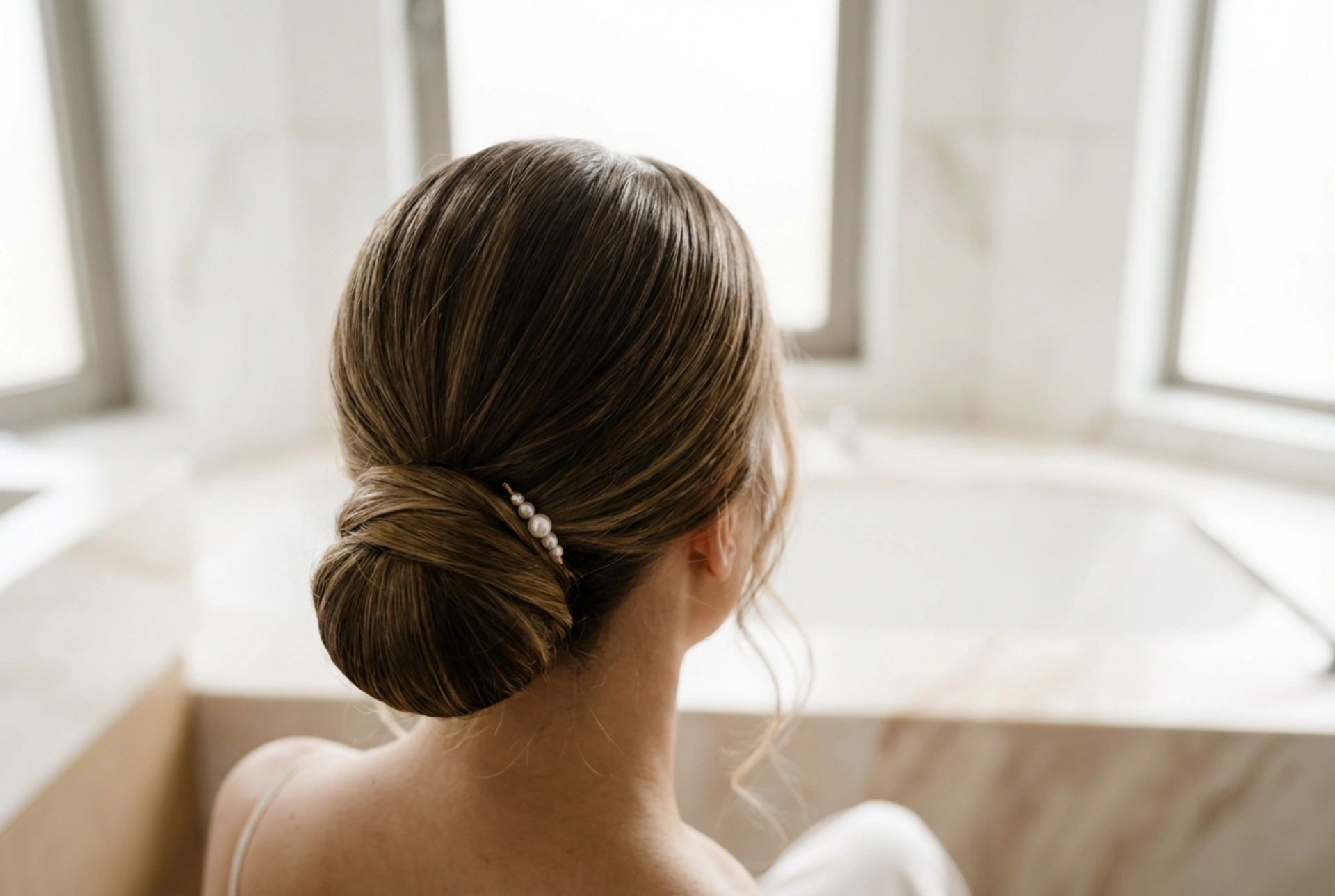 Bryllupsfrisure: Lav knold – glat eller romantisk, trin for trin