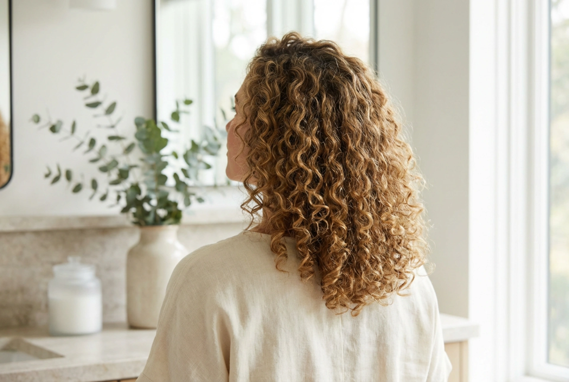 Mellemlangt krøllet hår: en frisure med definition uden krus