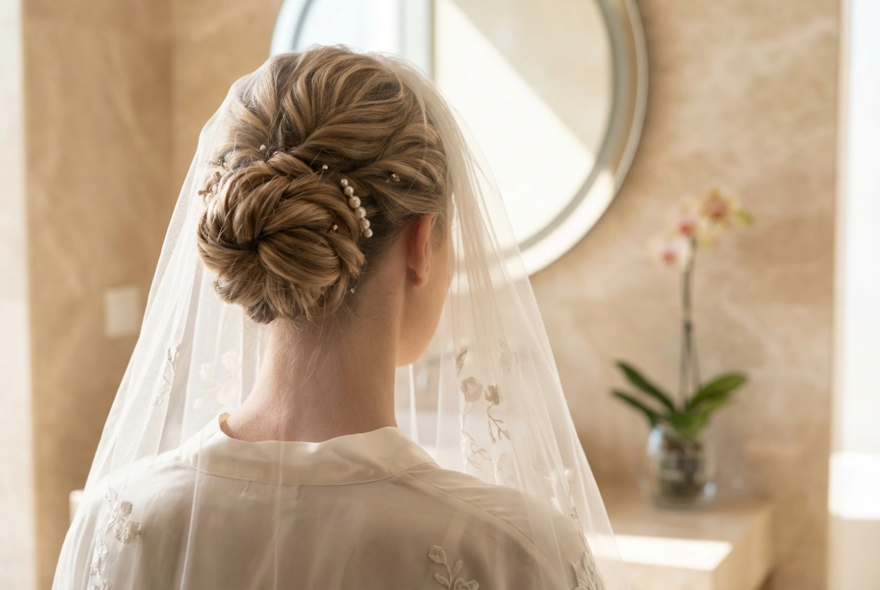 Slør og brudefrisurer: fastgørelse, volumen og holdbarhed