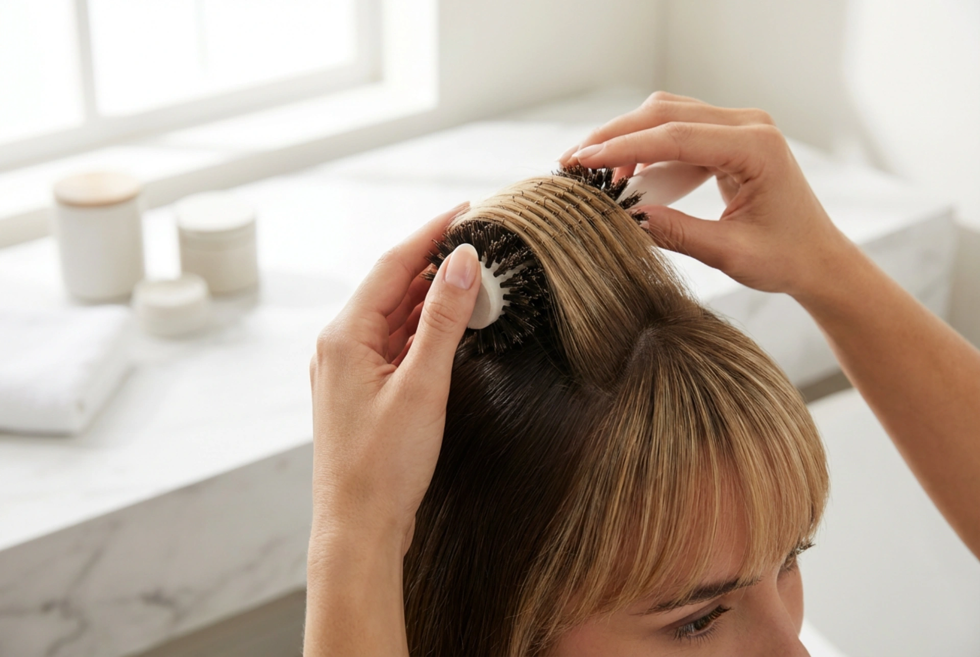 Pandehaar med midterskilning: teknikker til tørring, styling og pleje