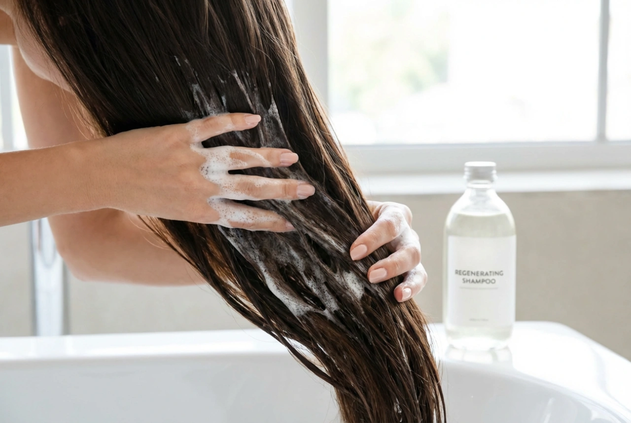 Plejevejledning: Regenererende shampoo trin for trin