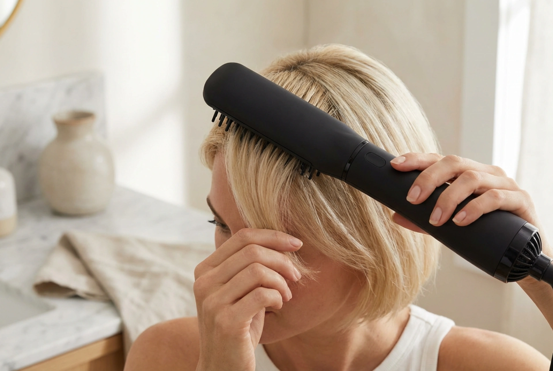 Varmluftsbørste til kort hår: Løft ved rødderne og hurtig styling