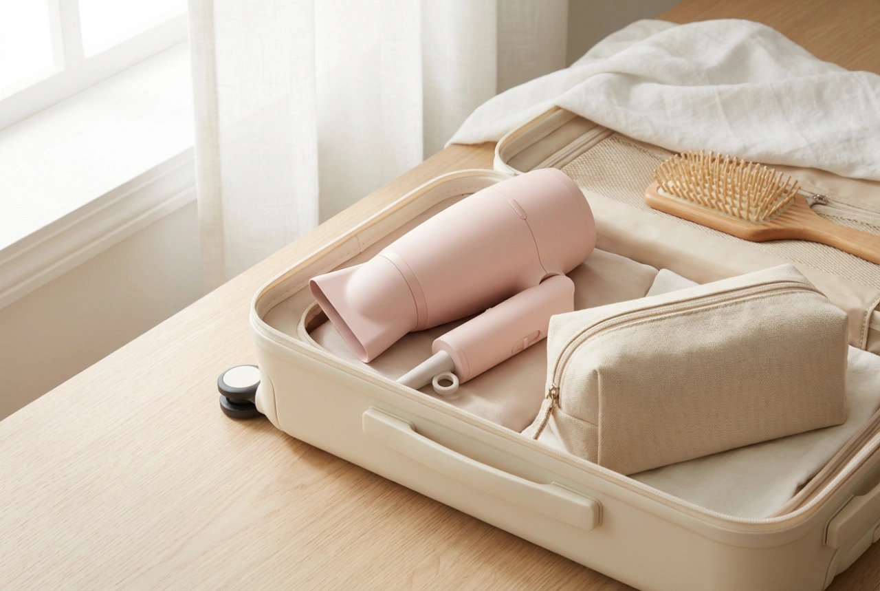 Rejsehårtørrer: Sådan vælger du en kompakt model til din tur