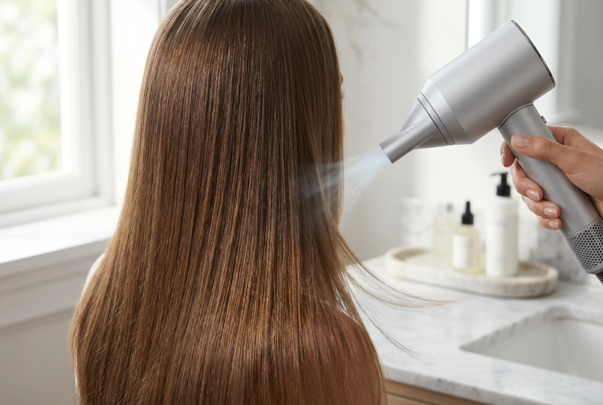 Sådan bruger du hårtørrerens kolde luft for bedre hold i frisuren