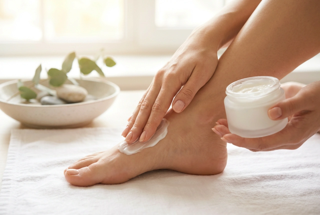 Fodcreme: daglig anvendelse, massage og plejende ritualer