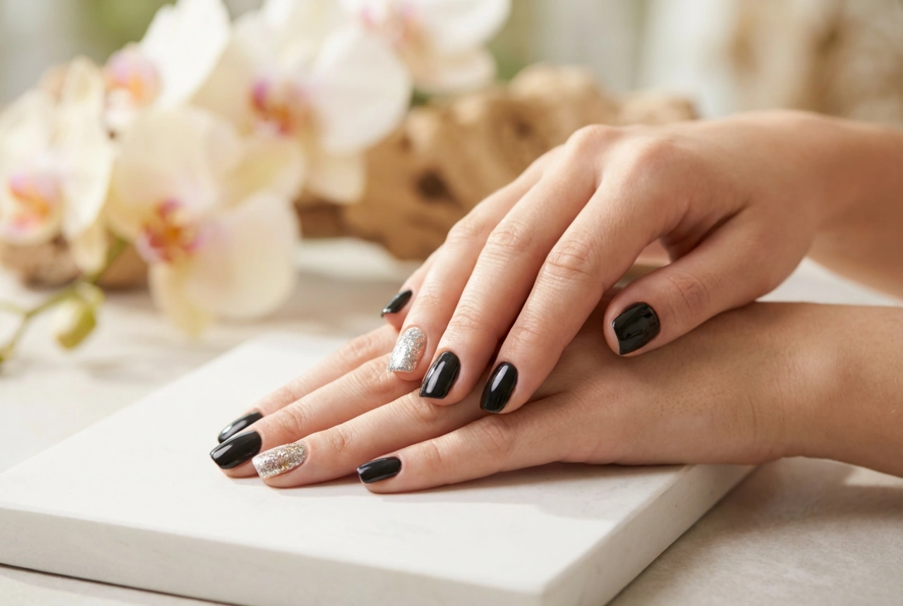 Sorte negle med glimmer: påføringsteknikker og almindelige fejl