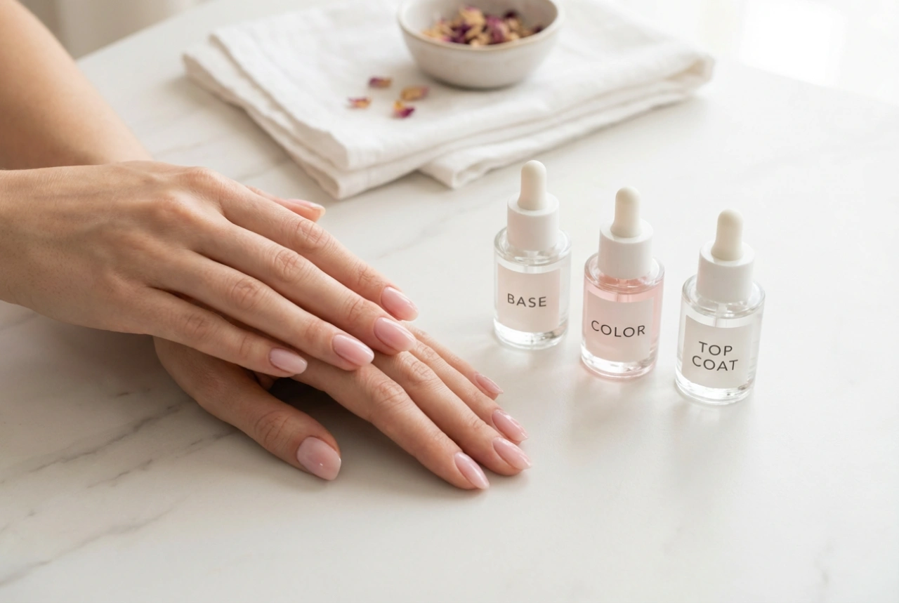 Klassisk hybrid manicure: base, farve, top og de mest almindelige fejl