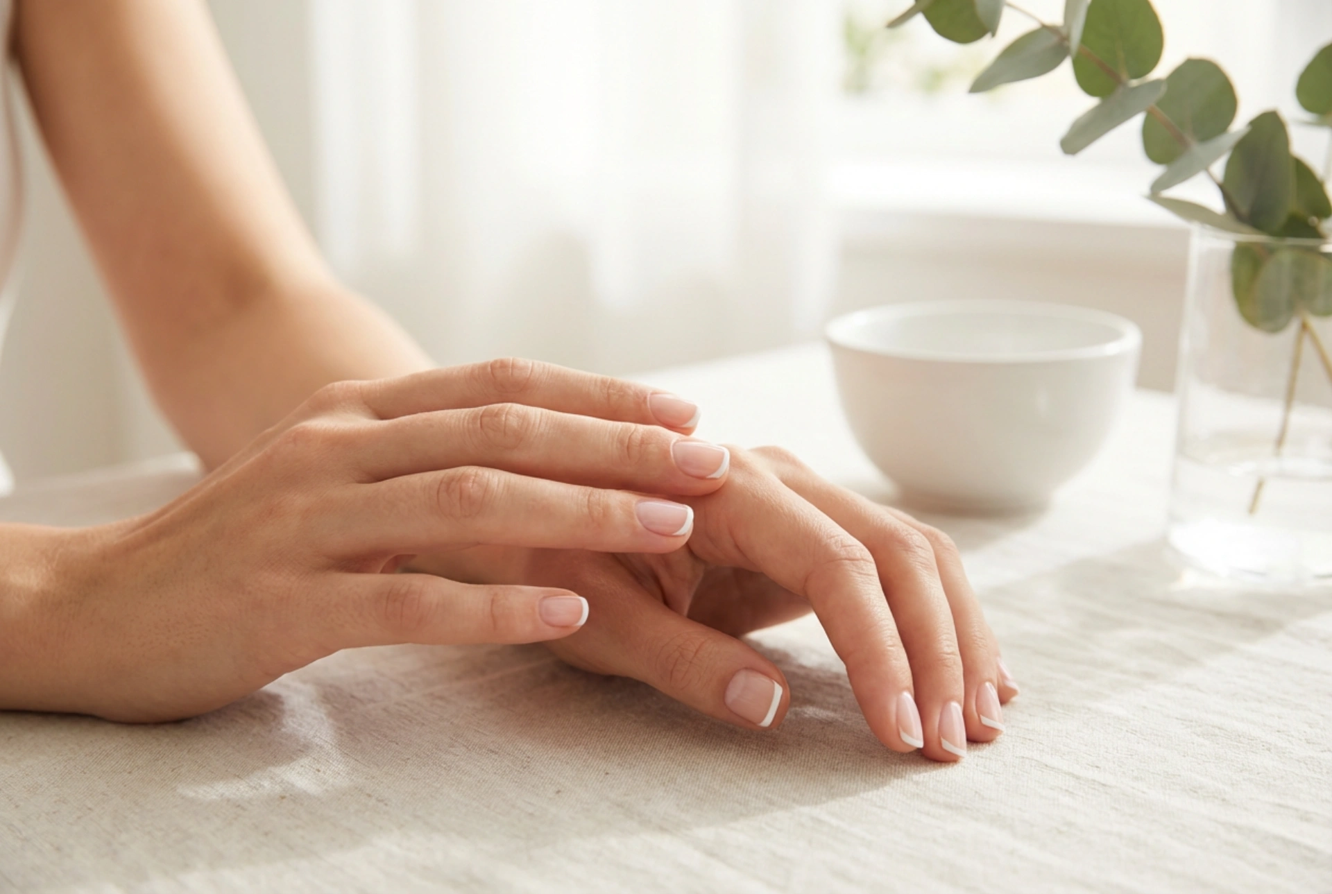 Fransk manicure til korte negle: Optisk forlængelse og den tynde linje