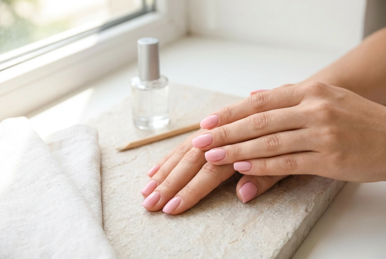 Titanmanicure trin for trin: påføring af pulver, hærdning, fjernelse