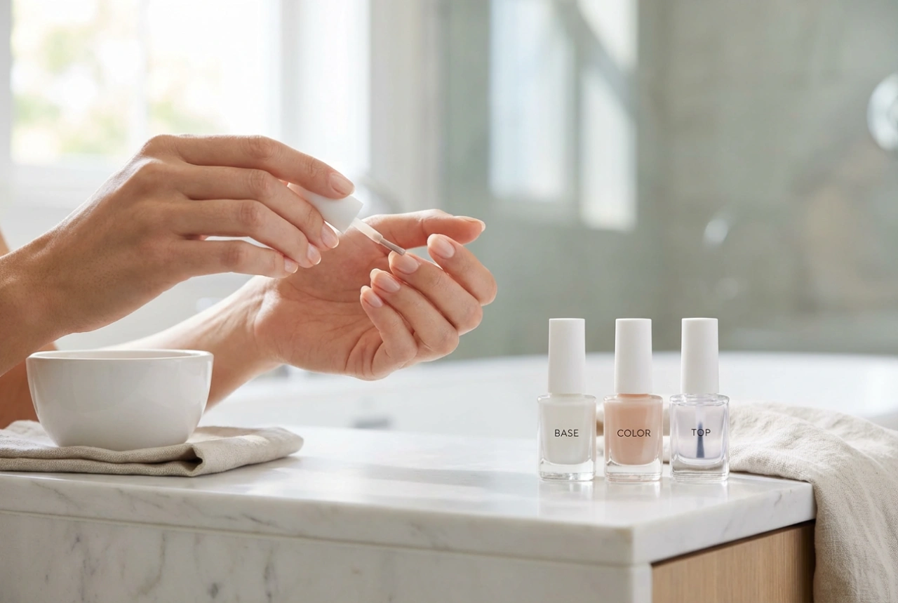 Naturlig hybridmanicure trin for trin: base, farve og topcoat