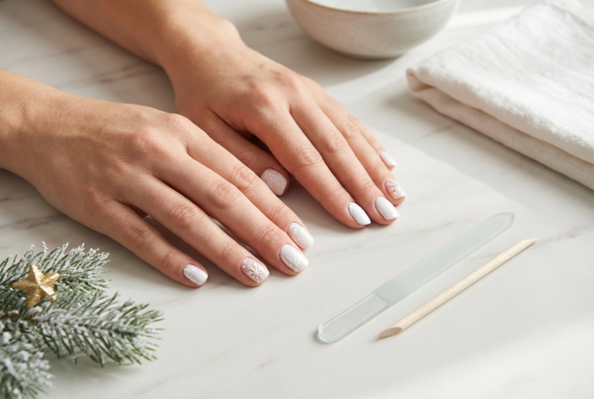 Hvide julenegle: simple motiver, værktøjer og holdbarhed