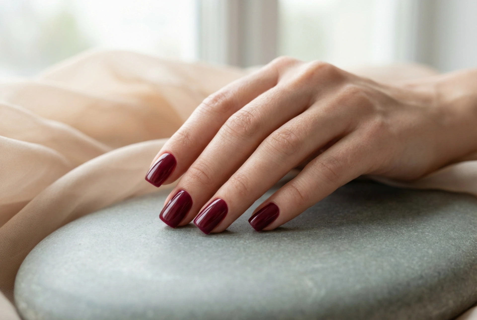 Firkantede bordeaux negle: Formning, lakering og den perfekte finish