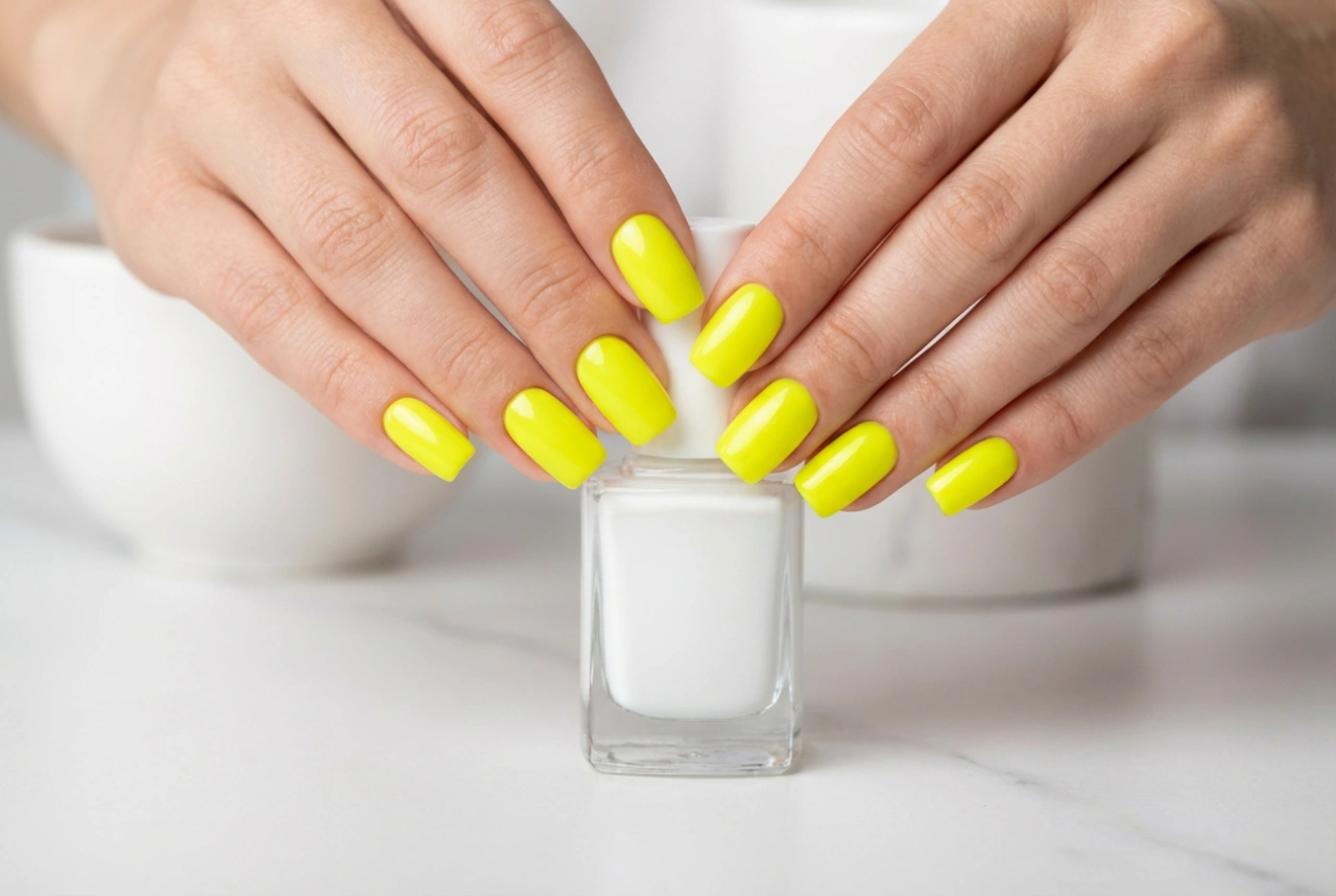Neongule negle: Sådan lakerer du jævnt og undgår striber