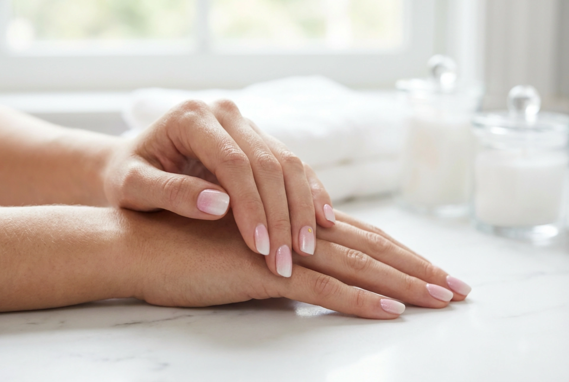 Lyserøde og hvide negle: Baby Boomer, Fransk Manicure og Subtile Dekorationer