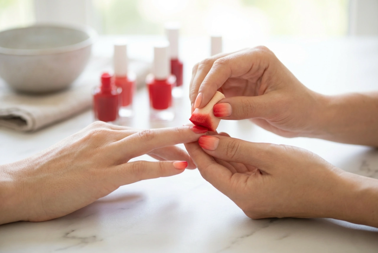 Sådan laver du røde ombre negle derhjemme: en simpel metode