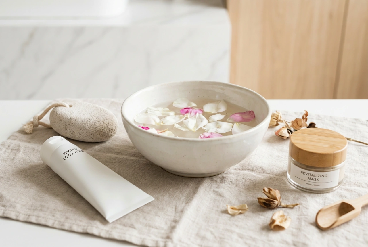Fodpleje derhjemme: fodbade, eksfoliering, creme og fodmaske