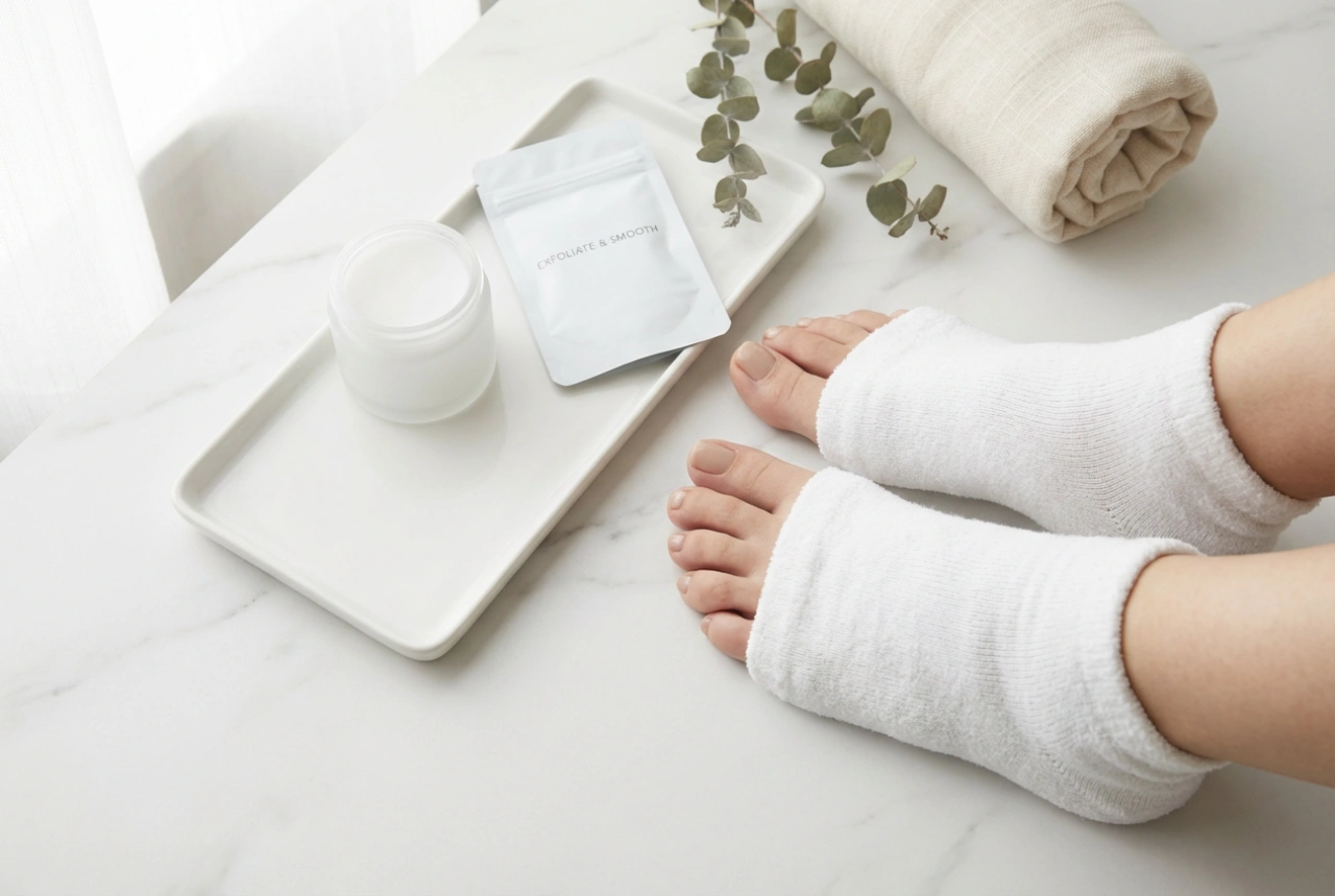 Fodmaske: Sådan bruger du eksfolierende og plejende sokker