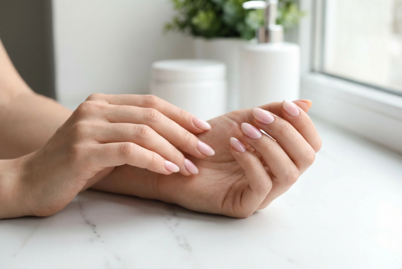 Lyse Ombre Negle: En Delikat Gradient i Pastel- og Nudefarver