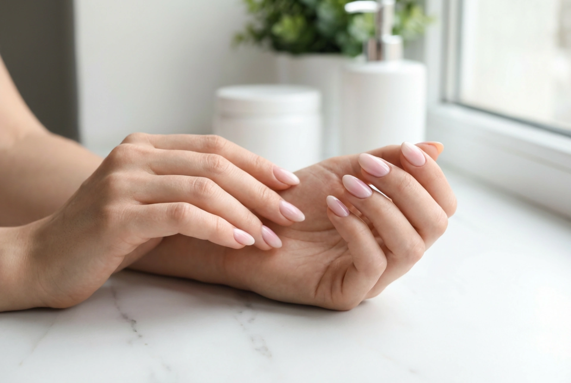 Lyse Ombre Negle: En Delikat Gradient i Pastel- og Nudefarver