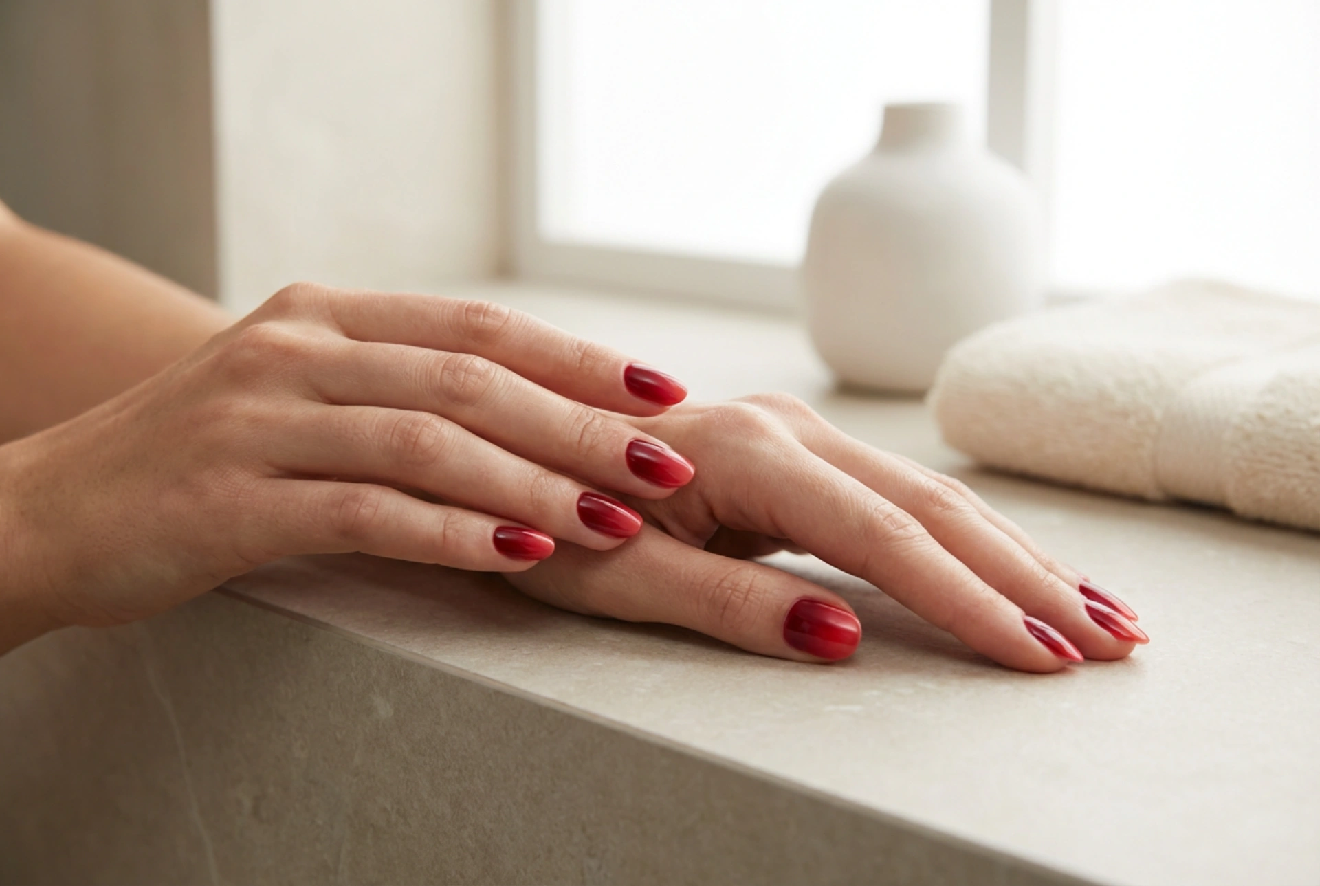 Sådan laver du røde ombre negle: fra base coat til top coat
