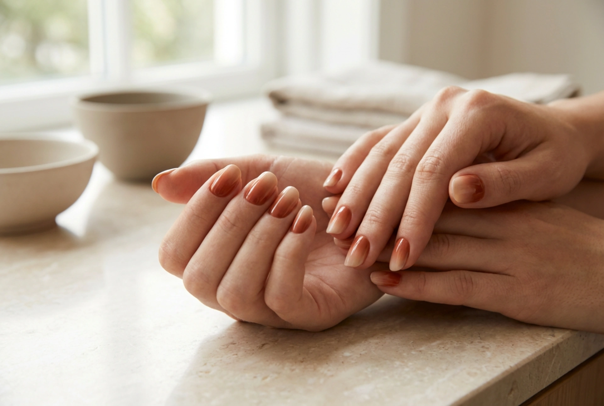 Sæsonbestemt manicure: Efterårs-ombre negle trin for trin