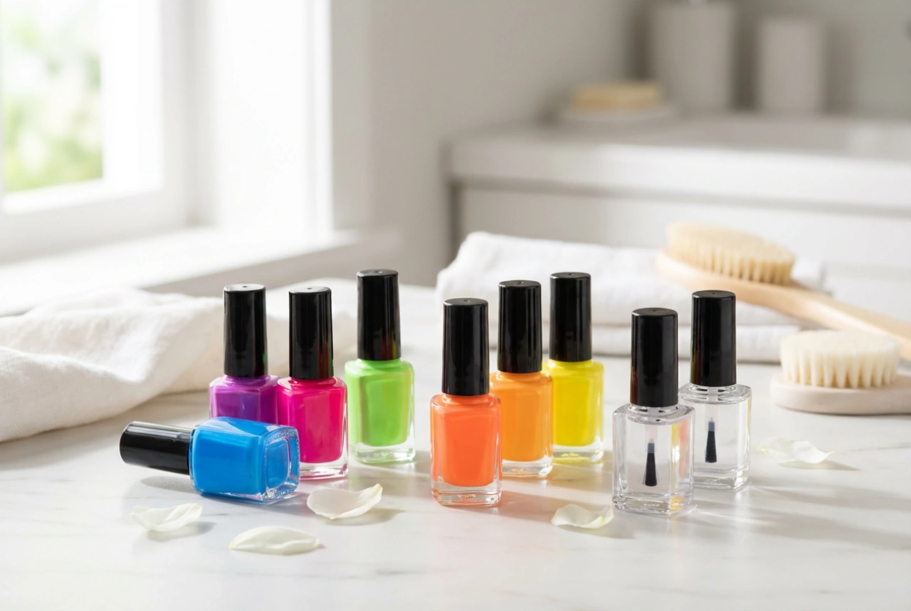 Neon hybridneglelak: Intens dækning og de rette base- og topcoats