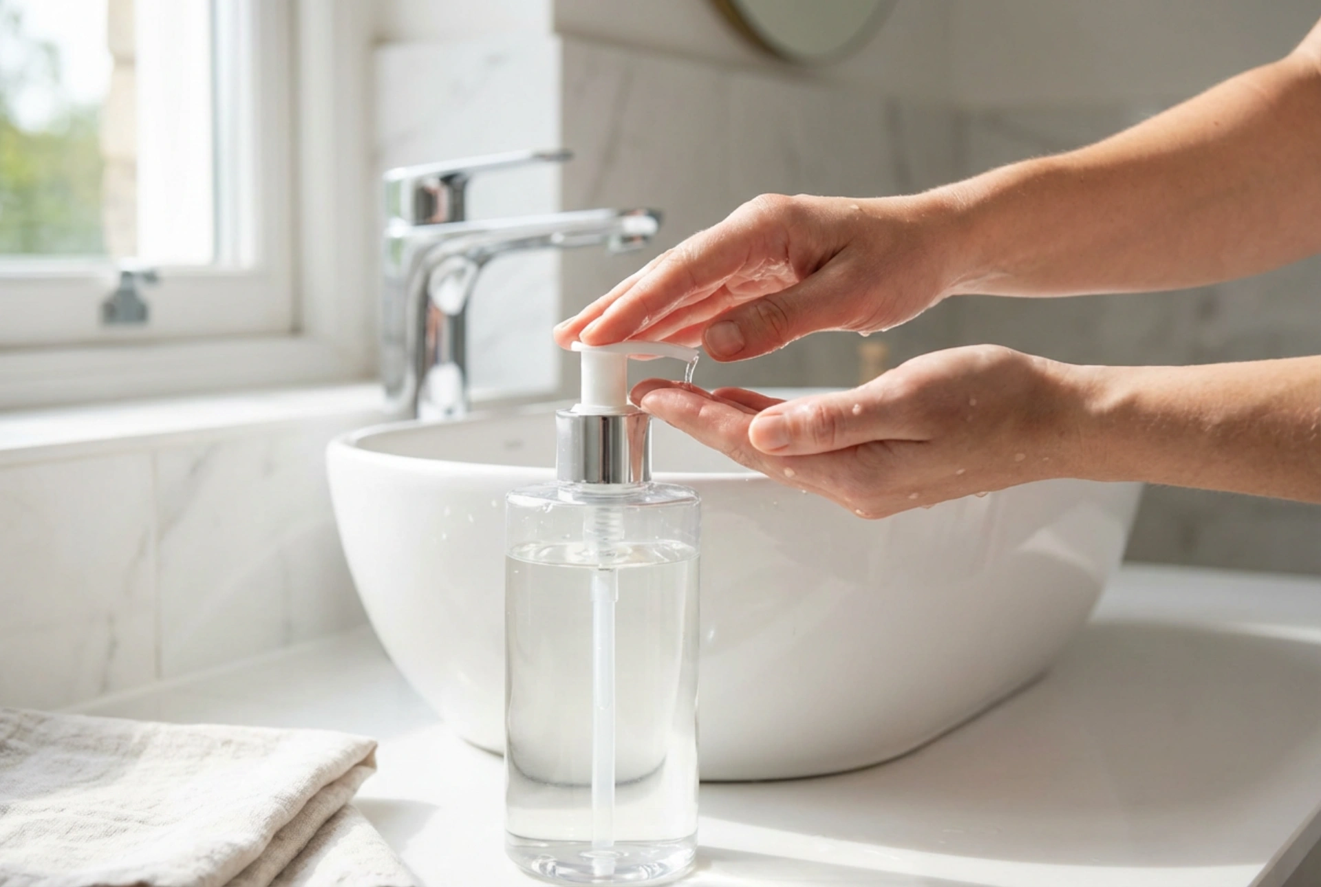Flydende sæbe: hygiejnisk vask af hænder og krop, dosering og skylning