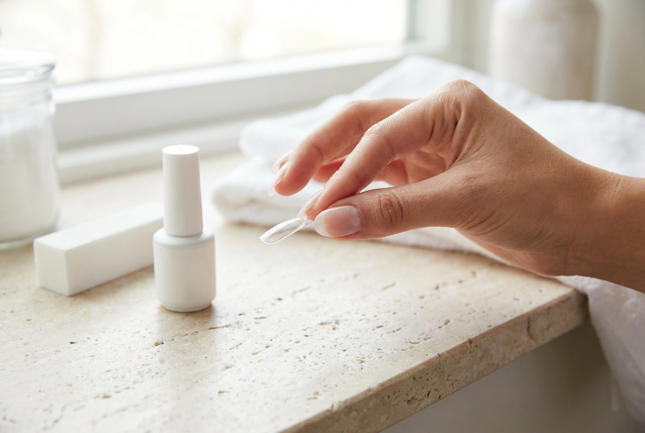 Gennemsigtige negletips: Valg af form, limning, mattering og beskyttelse