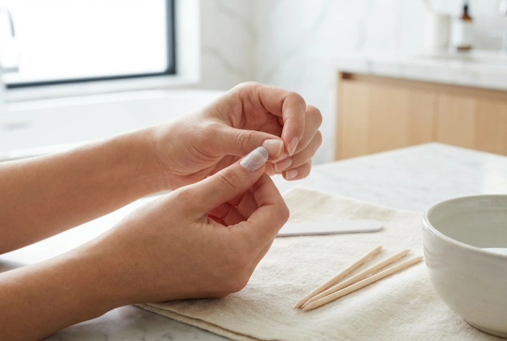 Gel neglestickers: påføring for en glat overflade uden bobler