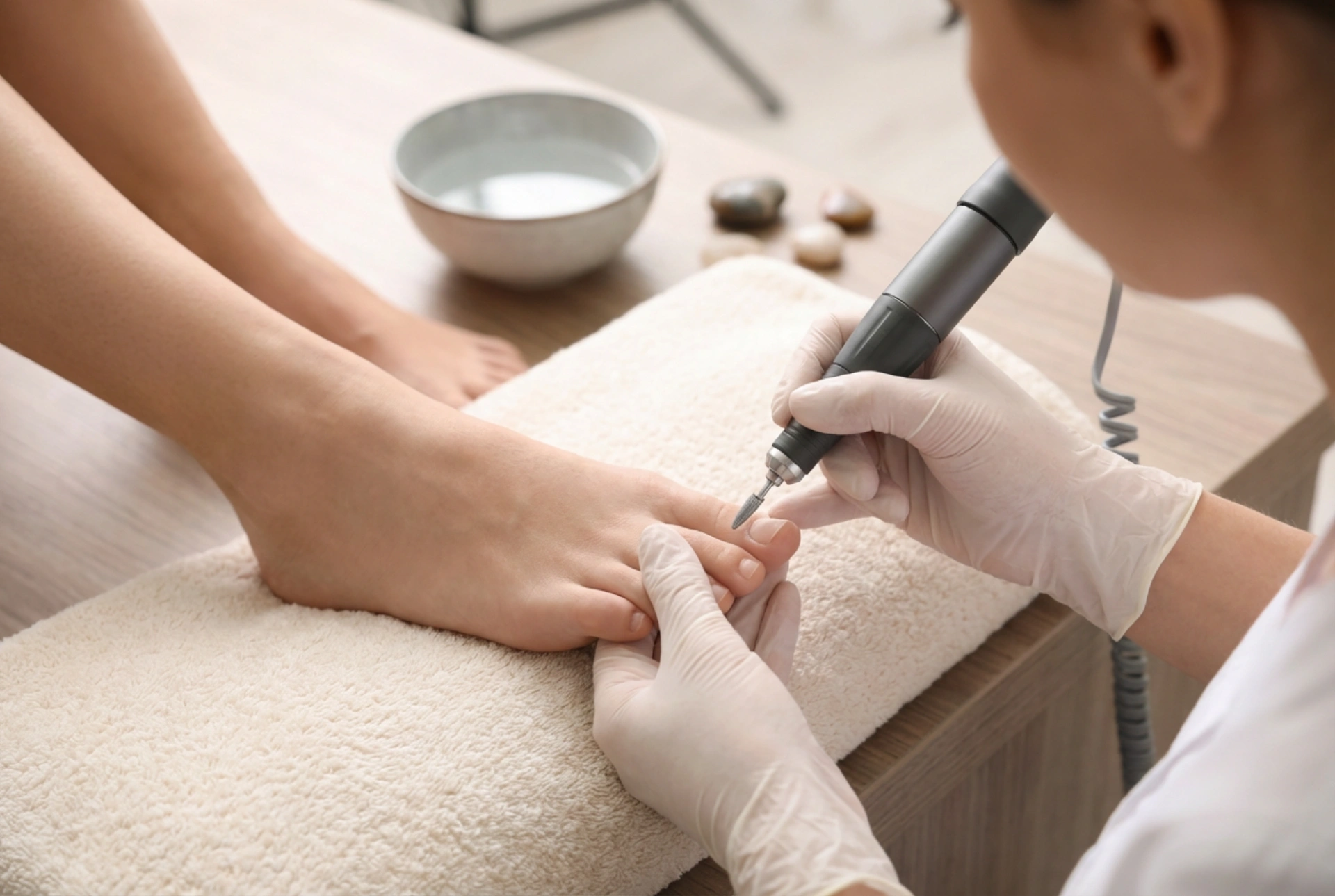 Pedicure med fræser: forberedelse af fødderne, valg af bits og teknik