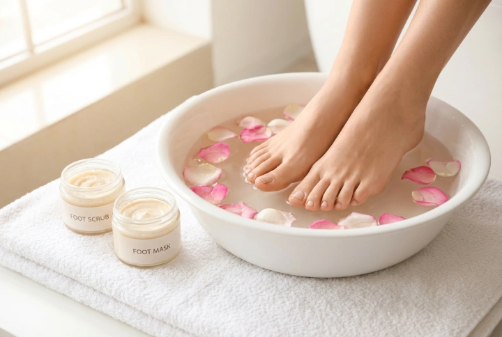 Spa-pedicure: afslapning derhjemme, iblødsætning, peeling og fodmaske