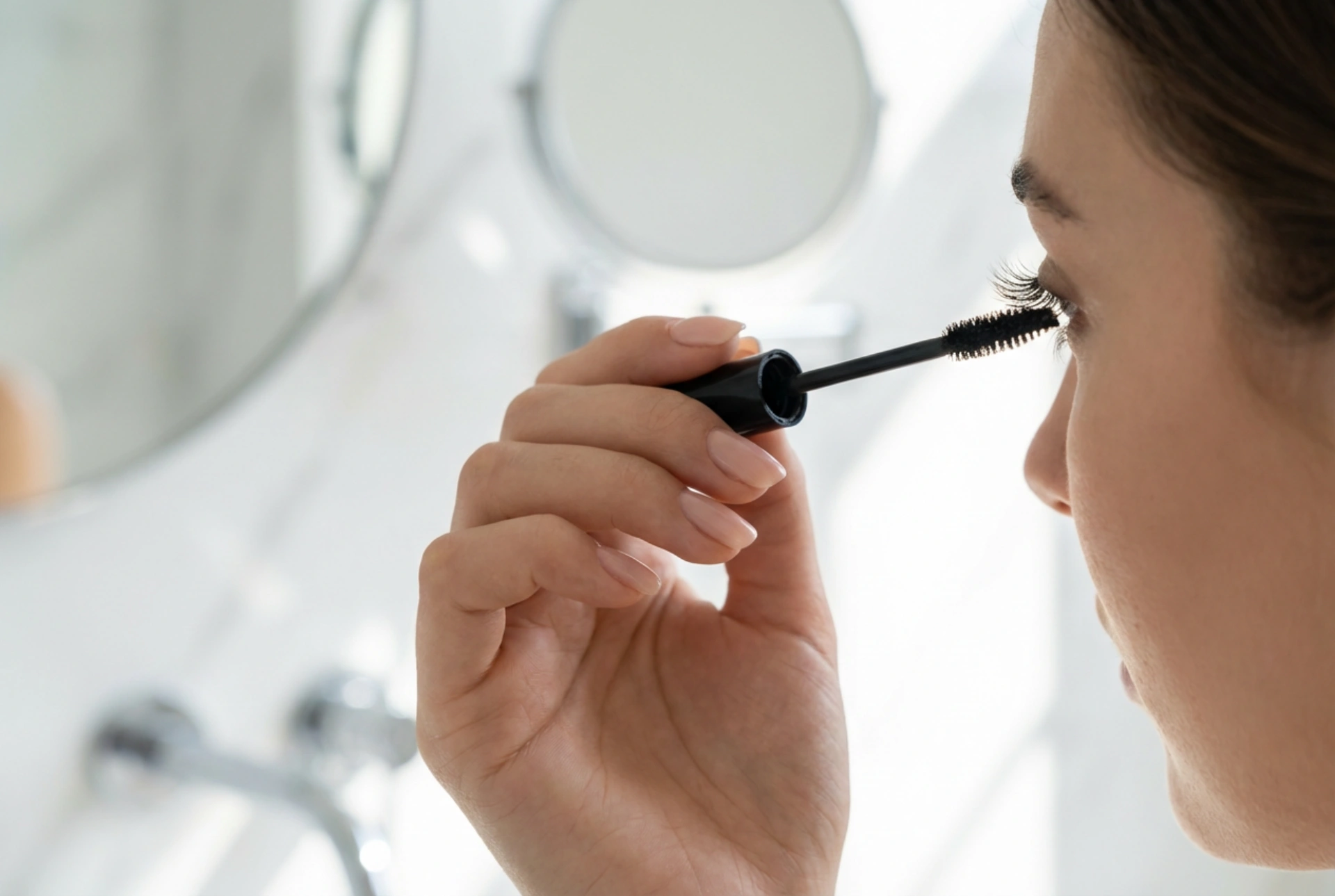 Sådan påfører du mascara med forlængende fibre uden at drysse eller klistre
