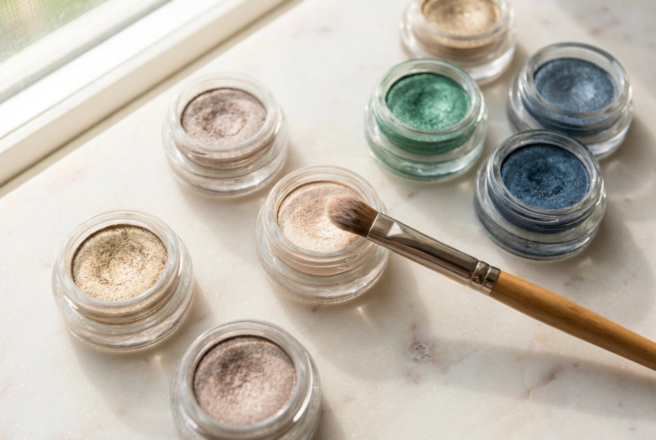 Skinnende øjenskygger: Sådan opnår du intensitet uden at drysse