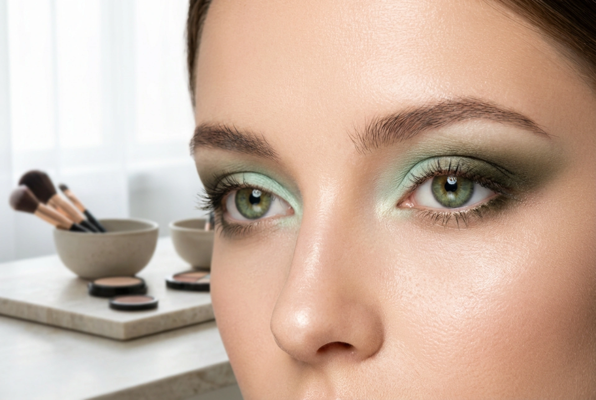 Makeup til grønne øjne: Fra mint til oliven, trin for trin
