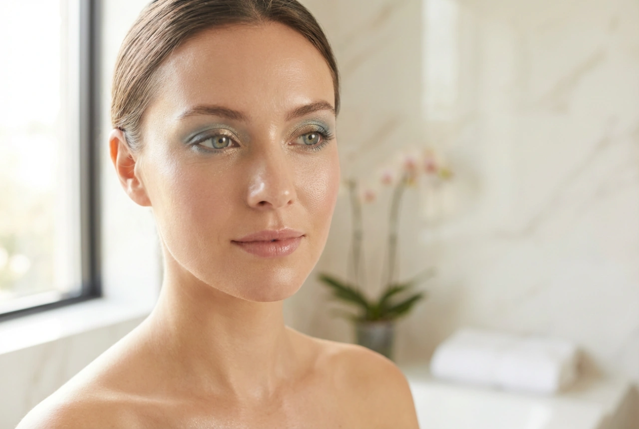 Mild øjenmakeup til blå øjne: lethed, lys og holdbarhed